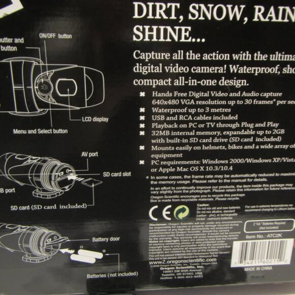 Oregon Scientific ATC2K 32 MB Action Camera Camcorder, Open Box, NEW - Picture 4 of 4